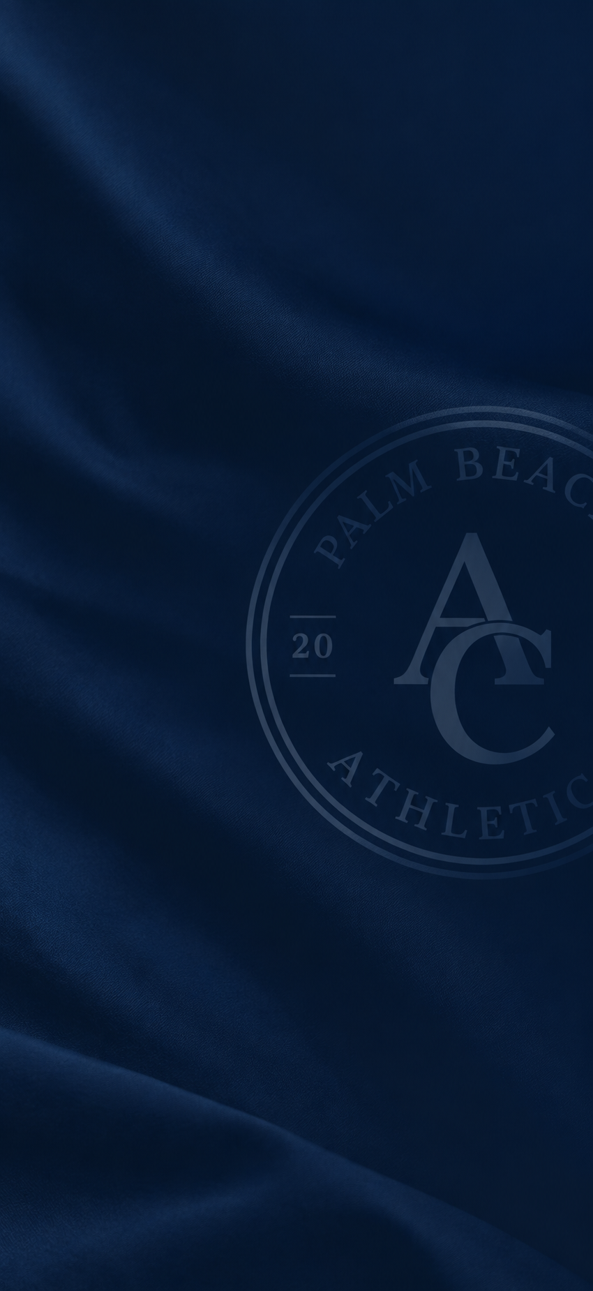 Palm Beach Athletic crest on navy fabric